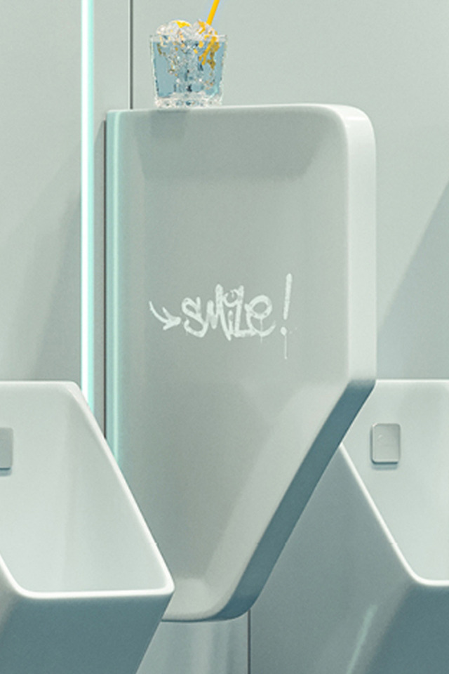 Lucco Loop 45 cm Pisuvar Ara Bölme Beyaz